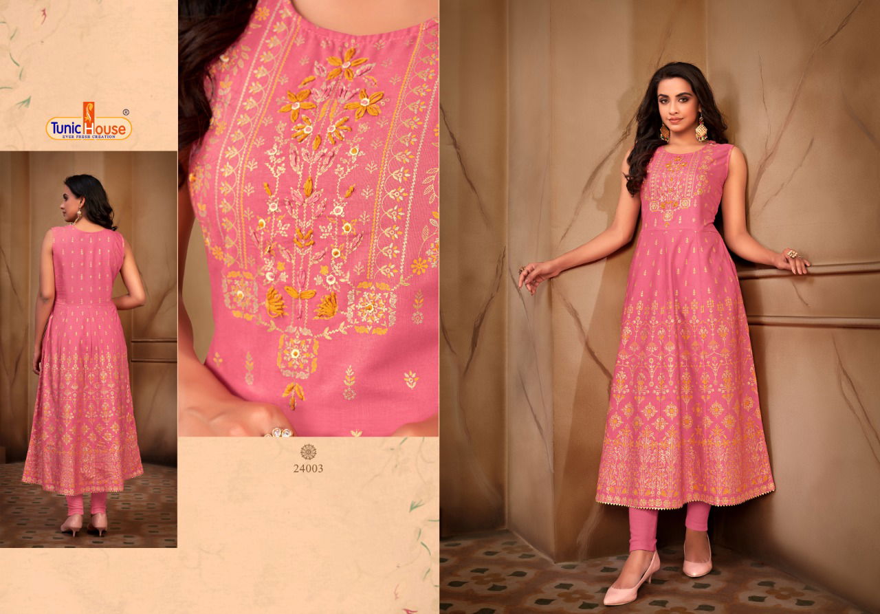 Tunic House Pankhudi Ethnic Wear Printed Designer Long Kurti Collection